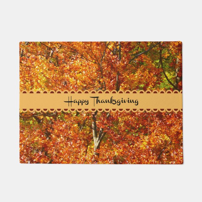 Paillasson Bon thanksgiving, Couleurs Automnes, (Devant)