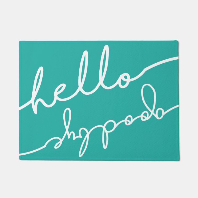 Paillasson Bonjour Adieu Typographie - Choisissez votre coule (Devant)