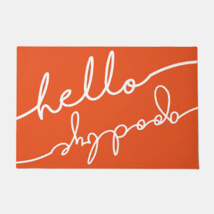 Paillasson Bonjour au revoir typographie grande -