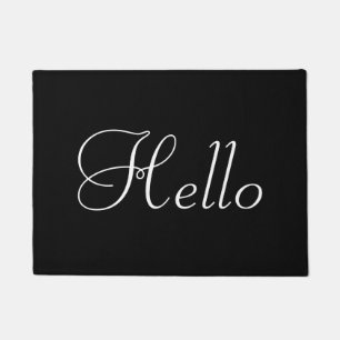 Paillasson Bonjour Blanc sur Noir
