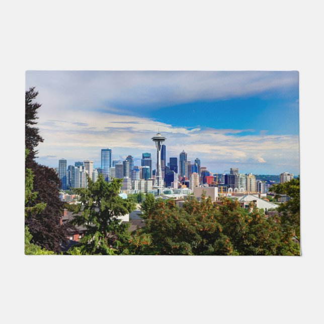 Paillasson Bonjour de Seattle, Washington. Vue du centre-vill (Devant)