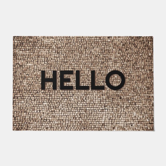 Paillasson Bonjour Design de texture naturelle (Devant)