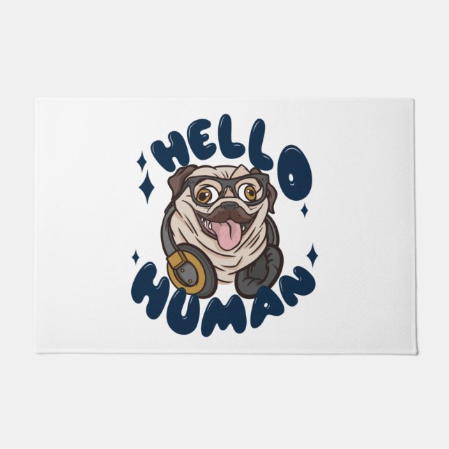 Paillasson Bonjour homme migre chien (Devant)
