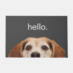 Paillasson Bonjour mignon Beagle chien visage gris mat porte