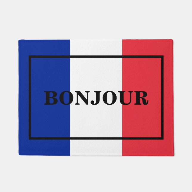 Paillasson BONJOUR PERSONNALISABLE design de texte sur le dra (Devant)