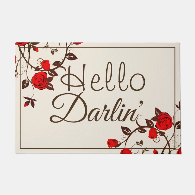 Paillasson Bonjour roses rouges de Darlin (Devant)