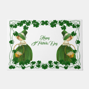 Paillasson Bonne St Patrick's Day Petite fille Shamrocks chan