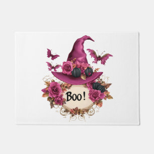 Paillasson Boo !" Sorcière Casquette Halloween mat