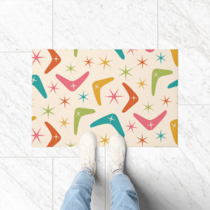 Paillasson Boomerang du milieu du siècle avec Starbursts rétr