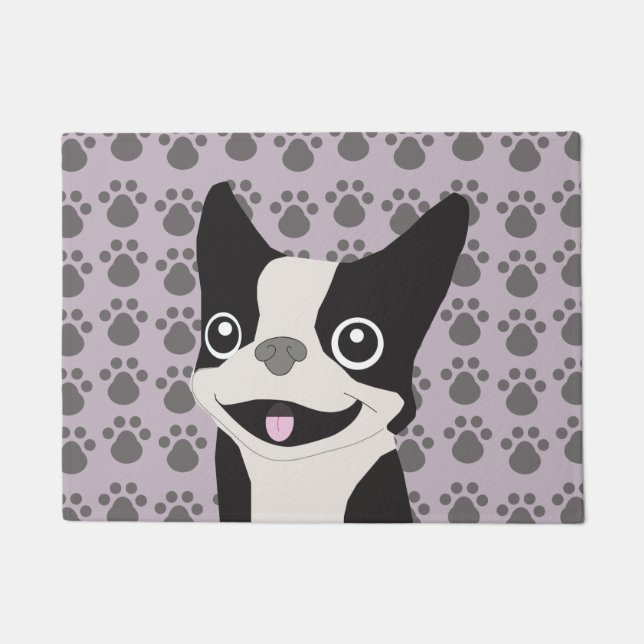 Paillasson Boston Terrier, Purple lavender (Devant)