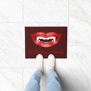 Paillasson Bouche Vampire Rouge Et Nom De Famille Personnalis