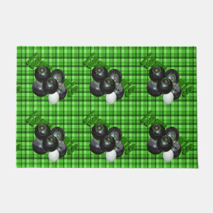 Paillasson Boules De Pelouse Noires Et Jack Tartan,