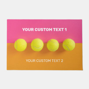 Paillasson Boules de tennis de texte personnalisées