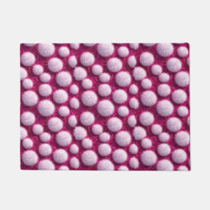 Paillasson Boules Douces et Fluffy Rose sur Magenta Vibrant e