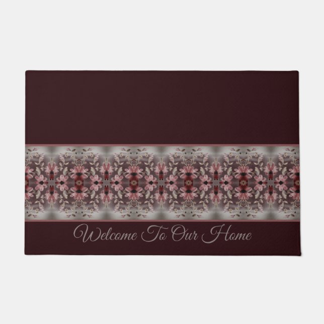 Paillasson Bourgogne avec gris et rose rose rose (Devant)