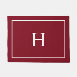 Paillasson Bourgogne Rouge Élégant Moderne Monogramme