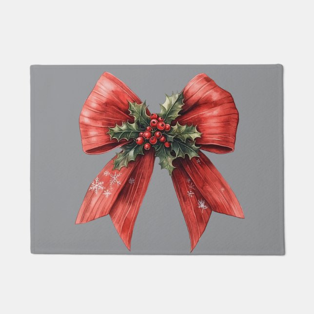 Paillasson Bow rouge classique et mat de portes creux (Devant)