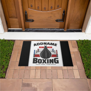 Paillasson Boxe Anneau AJOUTER NOM Boxer Gym Speed Sac