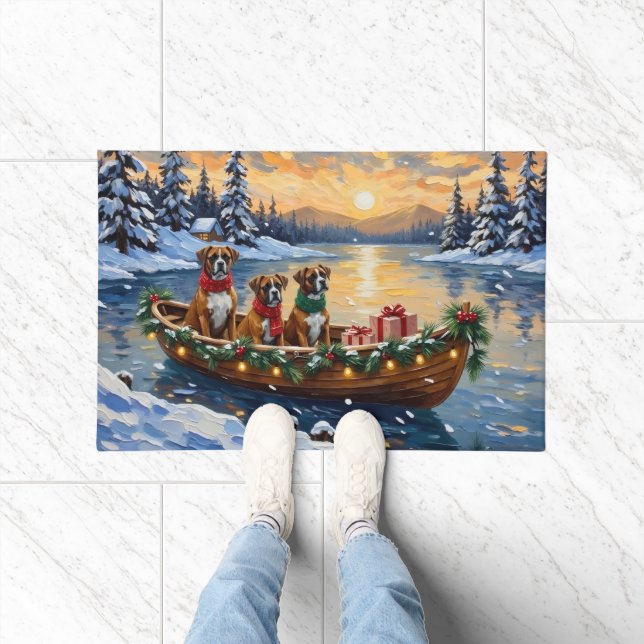 Paillasson Boxer Christmas Boat Holiday (Intérieur)