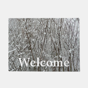 Paillasson Branches couvertes de neige Abstraite hivernale