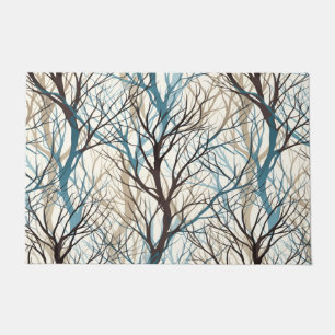 Paillasson Branches turquoises brunes Abstraites