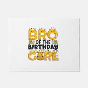 Paillasson Brother 1er anniversaire fille Giraffe Theme Party
