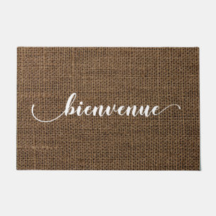 Paillasson Brown Burlap Look Bienvenue Bienvenue Mat