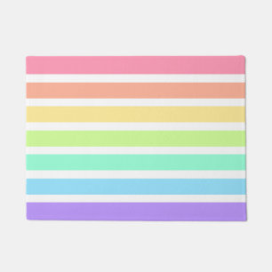 Paillasson Bubblegum arc-en-ciel et bandes blanches