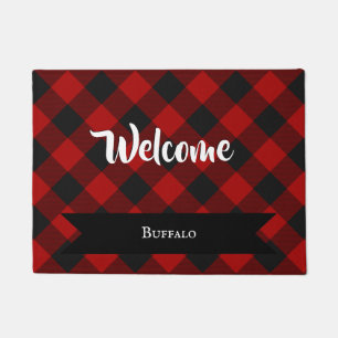 Paillasson Buffalo Check Red and Black Carrés Plaid