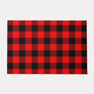 Paillasson Buffalo Check Rouge et Noir Lumberjack Plaid Decor