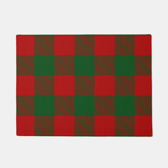 Paillasson Buffalo Plaid Christmas Red Green Check (Devant)