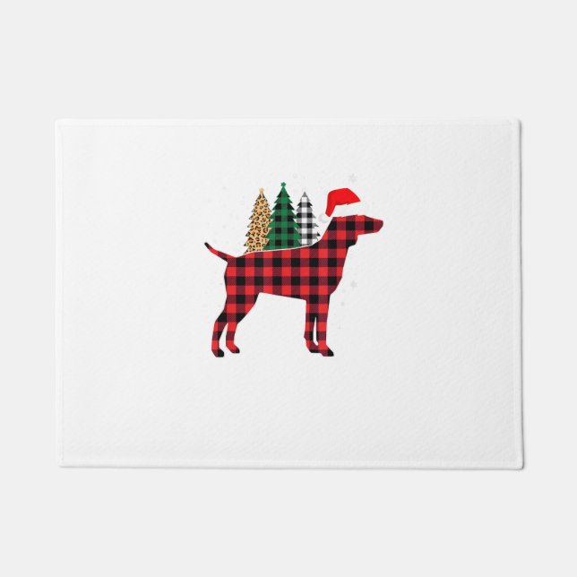 Paillasson Buffalo Plaid German Pointer Dointer Tree Christma (Devant)