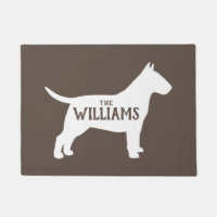 Bull Terrier Silhouette Bienvenue Mat Porte person