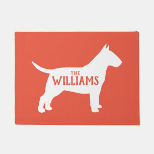 Paillasson Bull Terrier Silhouette Bienvenue Mat Porte person