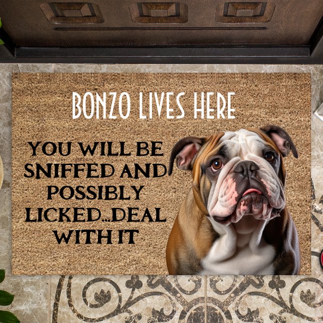 Paillasson Bulldog personnalisées drôle mat de porte (Créateur téléchargé)