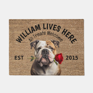 Paillasson Bulldog Pormat Amoureux des chiens personnalisé
