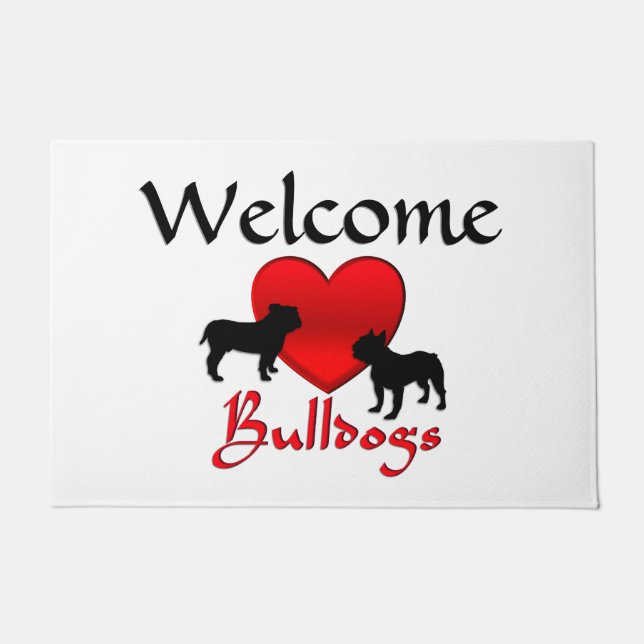Paillasson Bulldogs de coeur (Devant)
