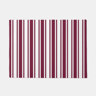 Paillasson Burgundy rouge et blanc bonbons rayures