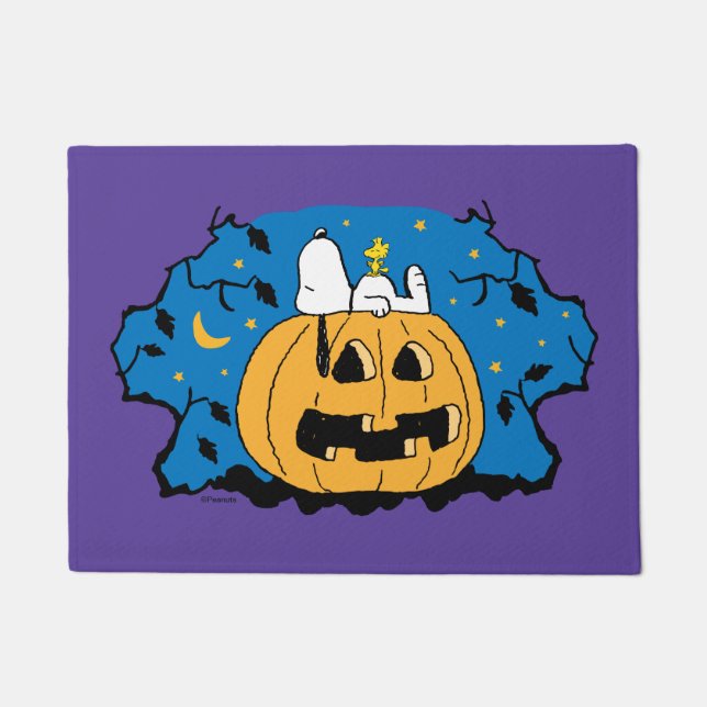 Paillasson cacahuètes | Snoopy et Woodstock Jack-O-Lantern (Devant)