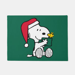 Paillasson cacahuètes Snoopy Père Noël & Woodstock Cadeau
