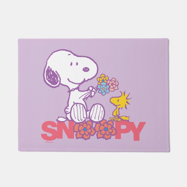 Paillasson cacahuètes | Snoopy & Woodstock Flowers (Devant)
