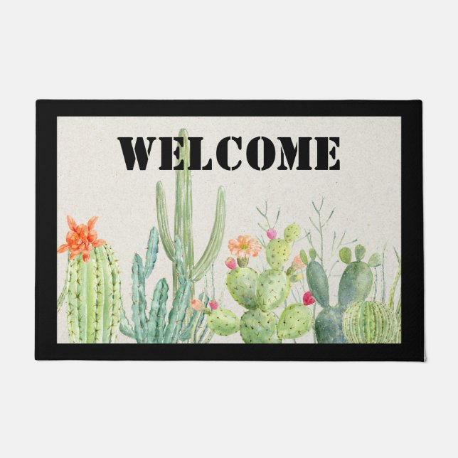 Paillasson Cactus Bienvenue Porte Mat (Devant)