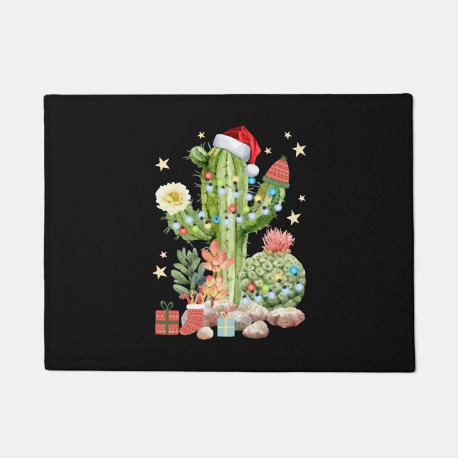 Paillasson Cactus Décoration de Noël T Chemise (Devant)