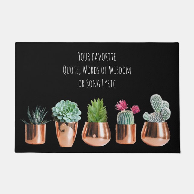 Paillasson Cactus Succulents Votre citation préférée, Chanson (Devant)