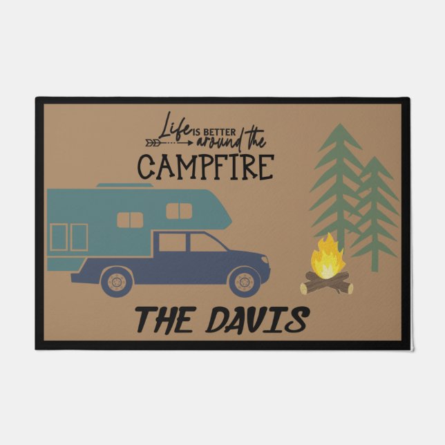 Paillasson Cadeau Camping Pornatte, Cadeau Camper Maison (Devant)