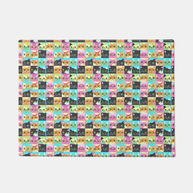 Paillasson Cadeau de chat | Cute Kawaii Motif (Devant)