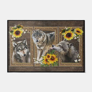 Paillasson Cadeau de loup, mat de loup, citation de tournesol