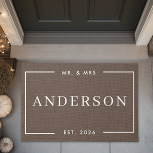 Paillasson Cadeau de mariage classique moderne M. & Mme
