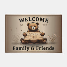 Cadeau d'ours mignon avec plaque nominative pour l