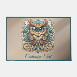 Paillasson Cadeau Personnalisé Chouette Colorée pour la Créma
